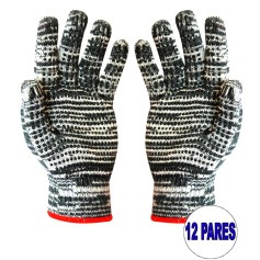 Kit 12 pares de luvas de malha mesclada tricotada 3 fios pigmentada