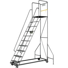 Escada plataforma de ferro 3,0 m 9 degraus + patamar - 58-C Escada plataforma de ferro 3,0 m 9 degraus + patamar - 58-C