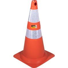 Cone de sinaliza��o com 75 cm flex�vel 2 faixas