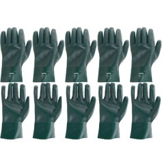 Kit 5 pares de luva de pvc �spera com forro 26 cm - PAV 0026