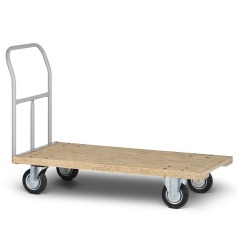 Carro plataforma com 1 aba tampo em madeira 300 kg - TM-98          