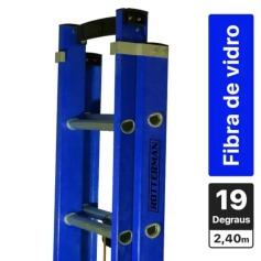 Escada de fibra de vidro extens�vel 3,5 x 5,9 m 19 degraus - Premium
