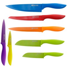 Jogo de facas coloridas inox para cozinha 7 peças - 7914255 Jogo de facas coloridas inox para cozinha 7 peças - 7914255