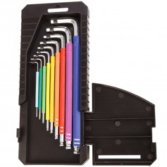 Jogo de chave allen abaulada longa 1,5 a 10 mm 9 pe�as colorida com estojo  - 08027
