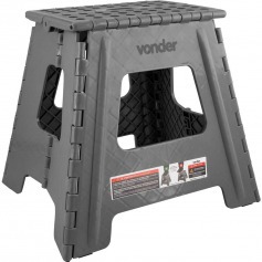 Banqueta pl�stica dobr�vel cinza 360 mm