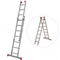 Escada de alum�nio extens�vel 2,12 x 3,18 m 2 x 7 degraus - ESC0616