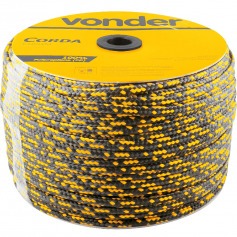 Corda multifilamento trançada 10 mm x 190 m preta e amarela Corda multifilamento trançada 10 mm x 190 m preta e amarela
