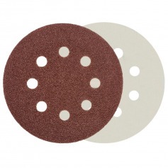 Disco de lixa com pluma 125 mm 8 furos gr�o 180 com 10 pe�as - 08.006