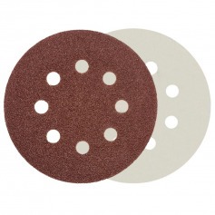 Disco de lixa com pluma 125 mm 8 furos gr�o 320 com 10 pe�as - 08.045