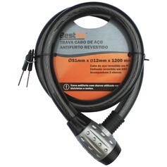 Cadeado para bicicleta 12 x 1200 mm com chave - BFH1815