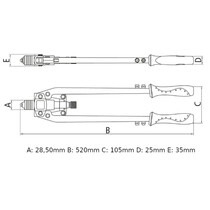Rebitador manual tipo alavanca para rebites at� 6,4 mm - 44024018