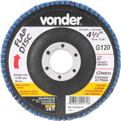 Disco de lixa flap disc c�nico 4 1/2