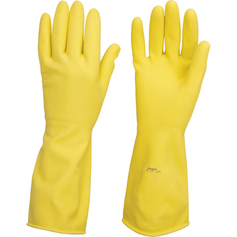 Luva de l�tex antiderrapante com forro amarela G