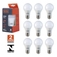Kit 10 l�mpadas led bulbo 9,8 watts 1055 l�mens branca