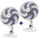 Kit 2 ventiladores de mesa 30 cm 3 velocidades 6 p�s - Maxi Power