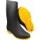 Bota de PVC preta com solado amarelo cano m�dio com forro