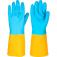 Luva de l�tex/neoprene pequena amarela e azul LNV 100  