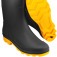 Bota de PVC preta com solado amarelo cano m�dio com forro