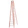 Escada tesoura dupla em fibra de vidro 16 degraus 4,80 m - ESC16480
