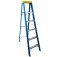 Escada de fibra de vidro 5 degraus + patamar 1,80 m americano simples