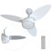Ventilador de teto 3 p�s Inverter dupla face branco/cinza com controle remoto - Elluz  110V/220V