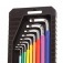 Jogo de chave allen abaulada longa 1,5 a 10 mm 9 pe�as colorida com estojo  - 08027