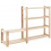 Estante em madeira pinus com 4 prateleiras 62,2 x 30,2 x 107,2 cm - Modulare