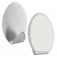 Gancho adesivo oval em inox com 2 pe�as