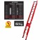 Escada de fibra de vidro extens�vel 5,40 x 9,60 m 34 degraus - EFR9935