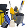 Kit para limpeza profissional preto e amarelo com balde Due cinza 10 pe�as - Titan