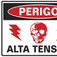 Placa sinalizadora em poliestireno Perigo Alta Tens�o - 220BE