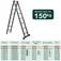 Escada de alum�nio extens�vel 1,85 x 2,62 m 2 x 6 degraus 3 em 1