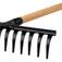 Ancinho met�lico curvo 12 dentes com cabo de madeira - 31250